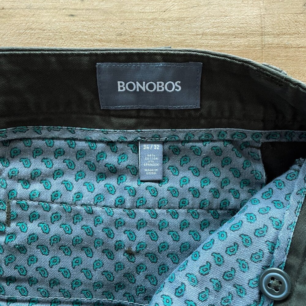 Bonobos Washed-Soft Chino Pants - Men's Size 34x32 (Congo)